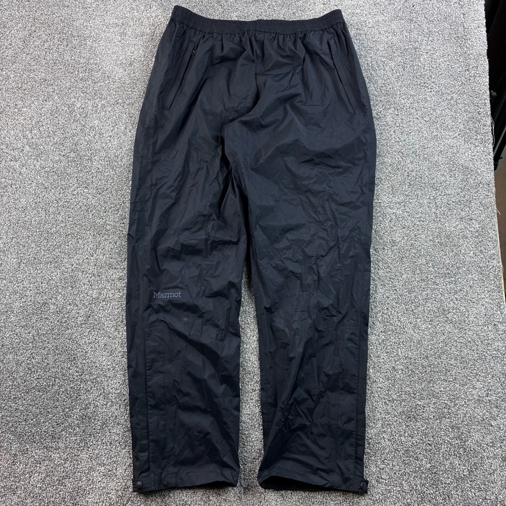 Marmot Rain Pants Mens XL Black Nylon Waterproof Hiking Outdoor Bottoms